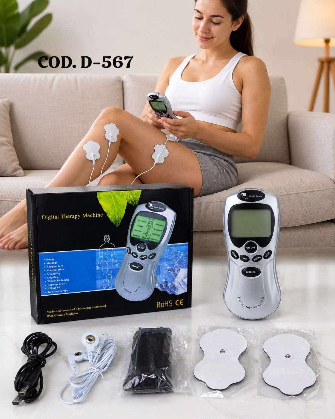Masajeador electroestimulador portátil