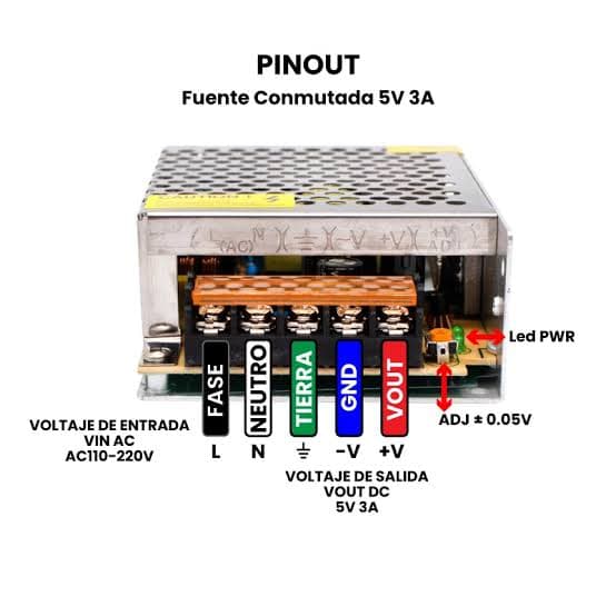 Fuente conmutada 5 V 3 A